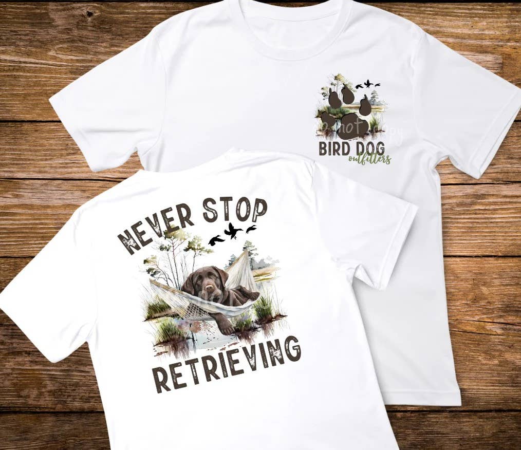 Never Stop Retrieving Boys Graphic Tee: White / YM