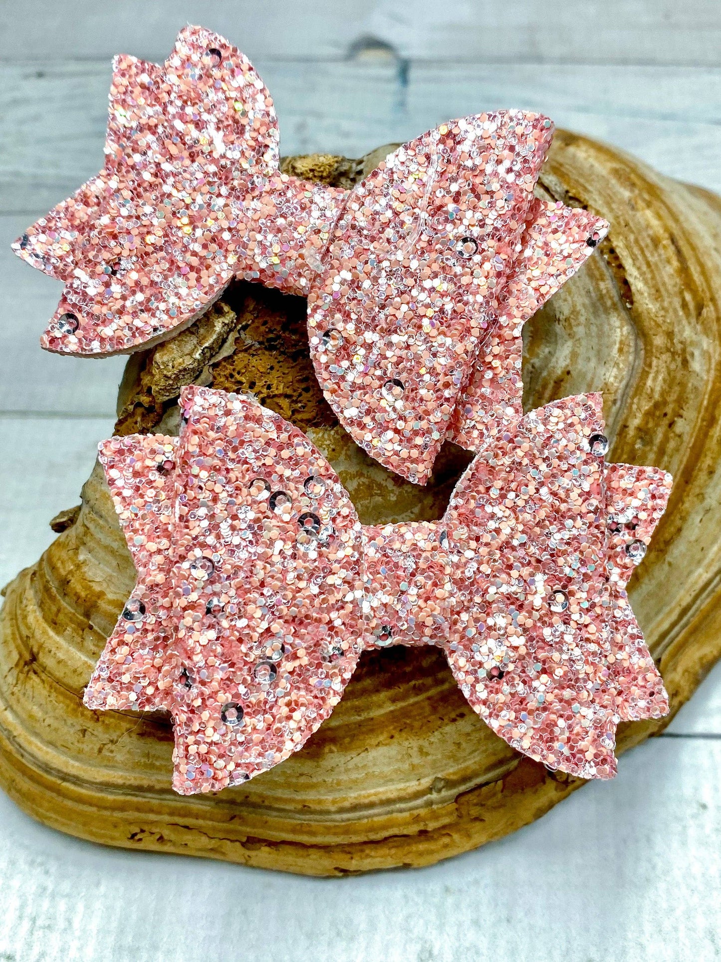 Glitter Bows - Set of 2: Pink