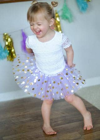 Gold Polka Dot Baby Tutu: Aqua