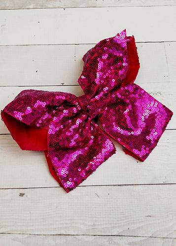 Sequin Texas Size Hair Bows: Red