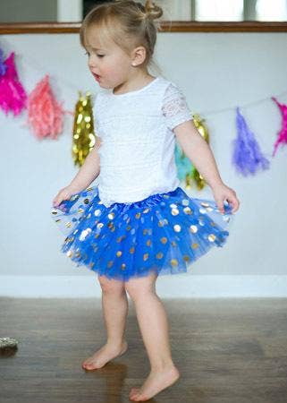 Gold Polka Dot Baby Tutu: Aqua