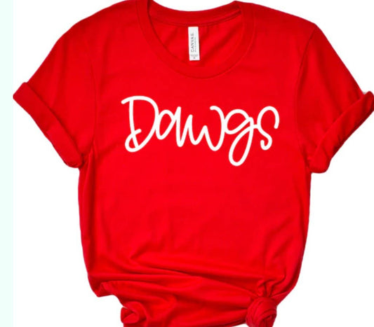 Dawgs Graphic Tee: Red / XXXL