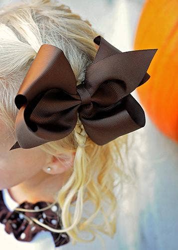 Classic Oversized Grosgrain Hair Bow - French Clip: Light Pink