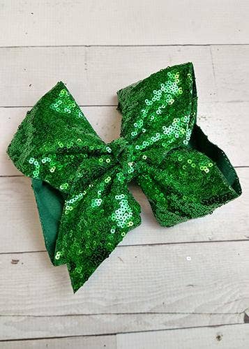 Sequin Texas Size Hair Bows: Turquoise