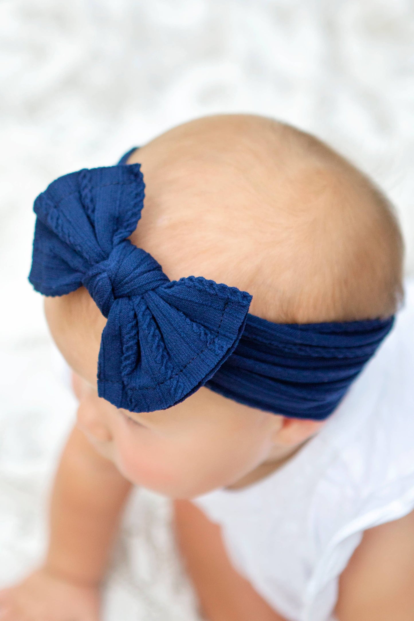 Cable Knit Bow Headband: Burgundy