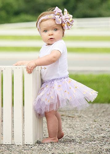 Gold Polka Dot Baby Tutu: Lavender